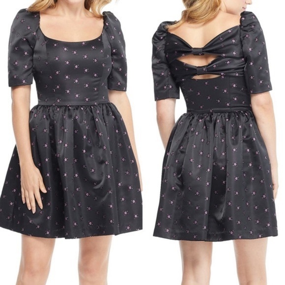 Gal Meets Glam Dresses & Skirts - Gal Meets Glam Maude Daisy Satin Bow Black Dress